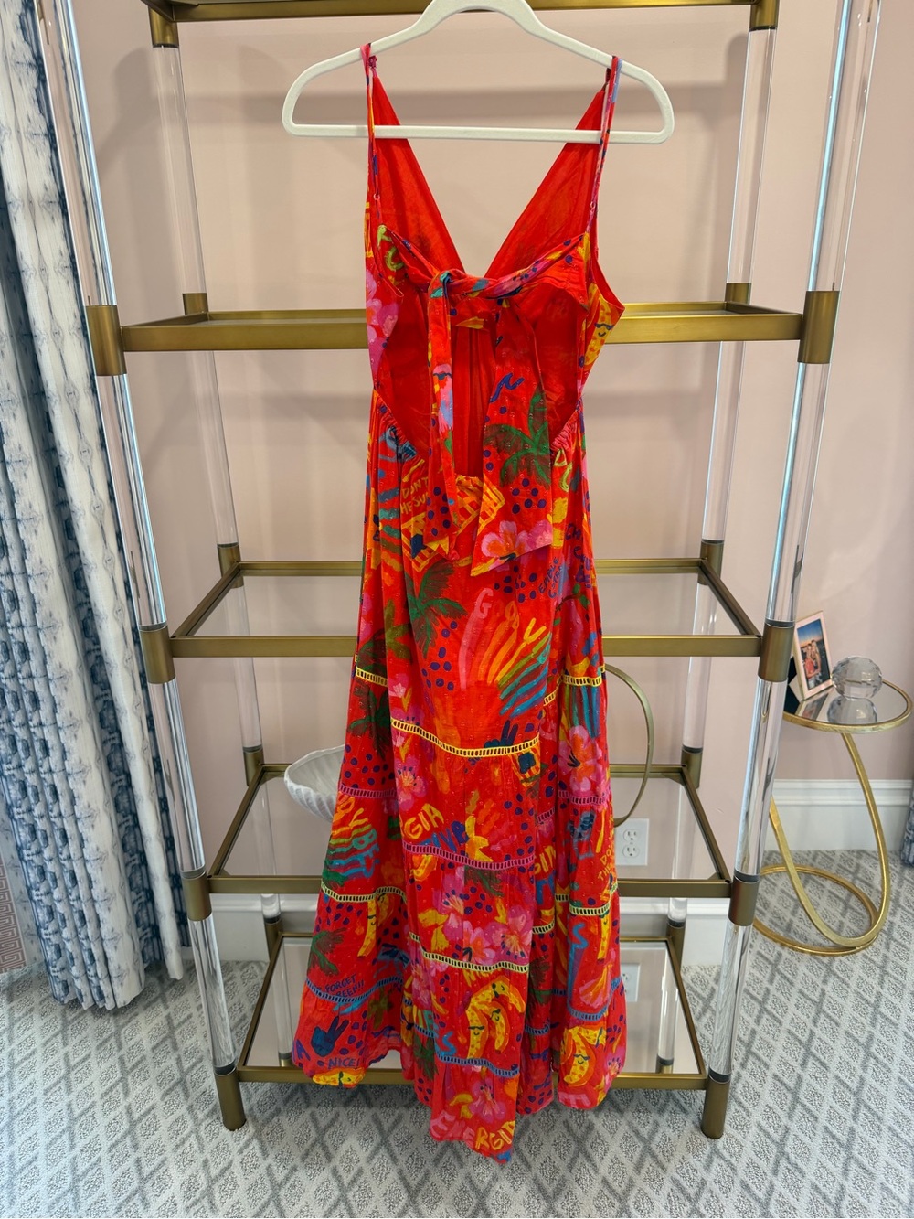 FARM Rio Red Multicolor Printed V-Neck Maxi Dress - Picture 2 of 3